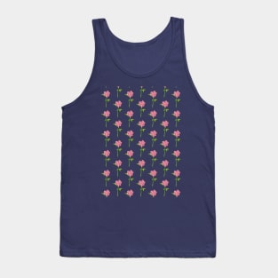 Beautiful pattern | Pink rose with blue background Tank Top